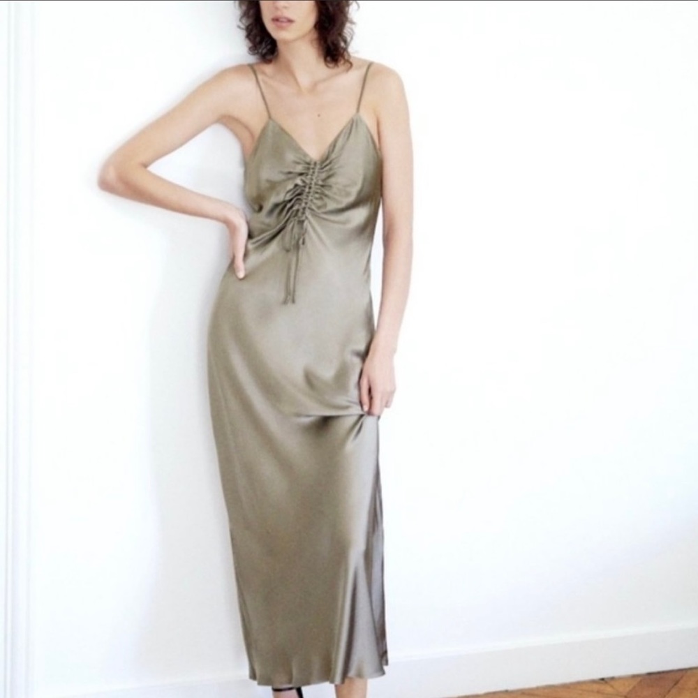 #zara #ruched #slipdress